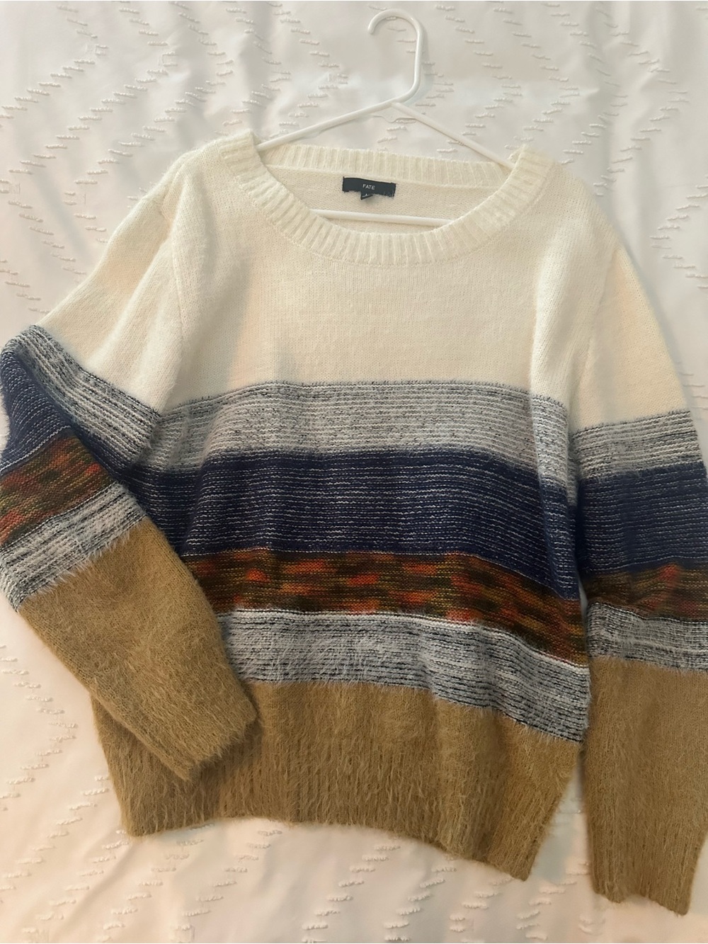 Fate Cream Fuzzy Knit Sweater